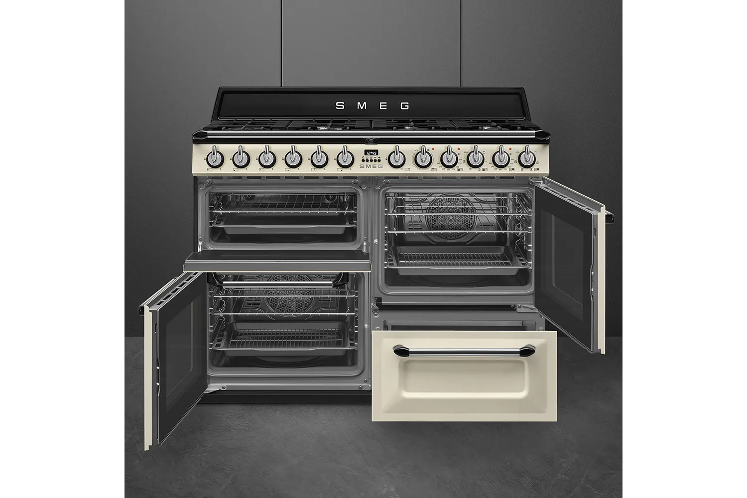 Smeg Dual Fuel Range Cooker 110cm Cream